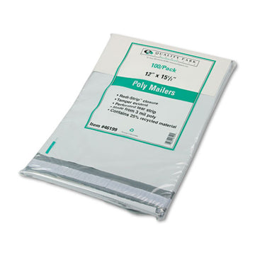 Quality Park™ Redi-strip Poly Mailer, #5, Square Flap, Redi-strip Closure, 12 X 15.5, White, 100-pack freeshipping - TVN Wholesale